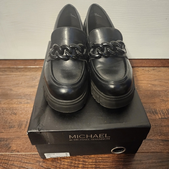 Michael Shannon Black Chain Platform Loafers - Picture 2 of 5